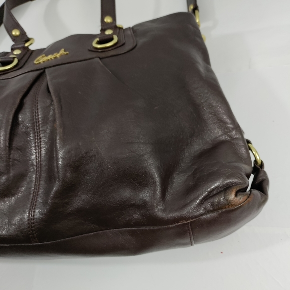 Coach Vintage Ashley Bucket Bag Genuine Leather Convertible Crossbody Brown - Picture 13 of 14